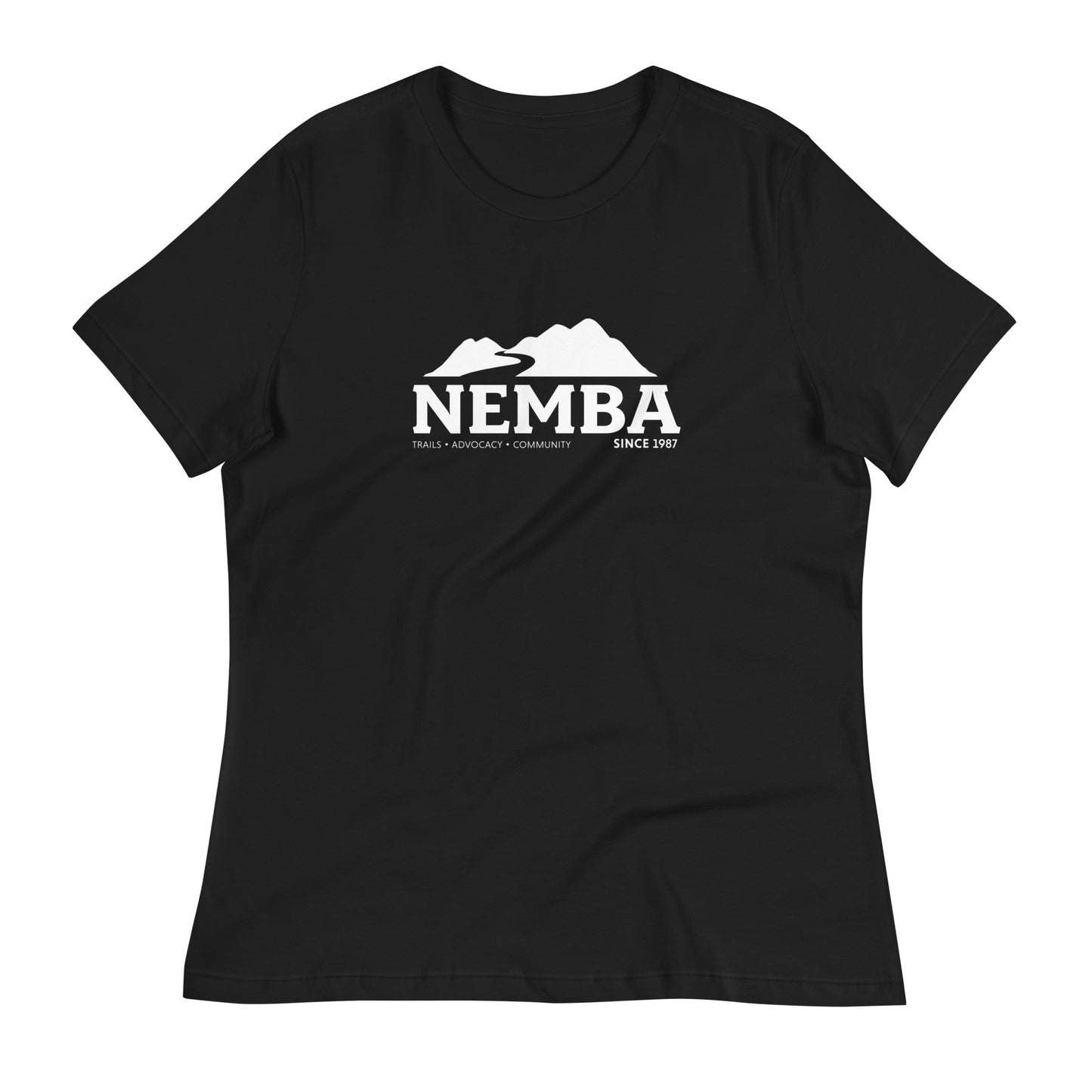 Women's Relaxed T-Shirt, White Logo