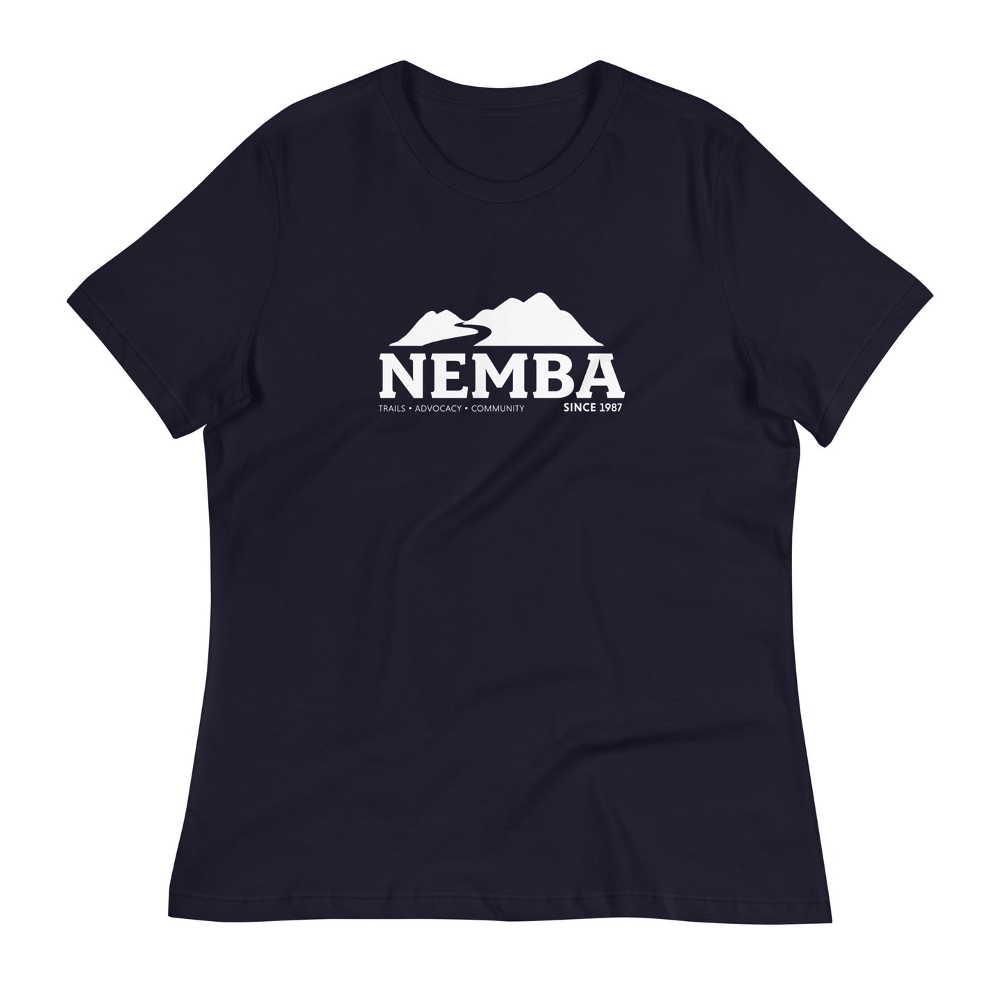 Women's Relaxed T-Shirt, White Logo