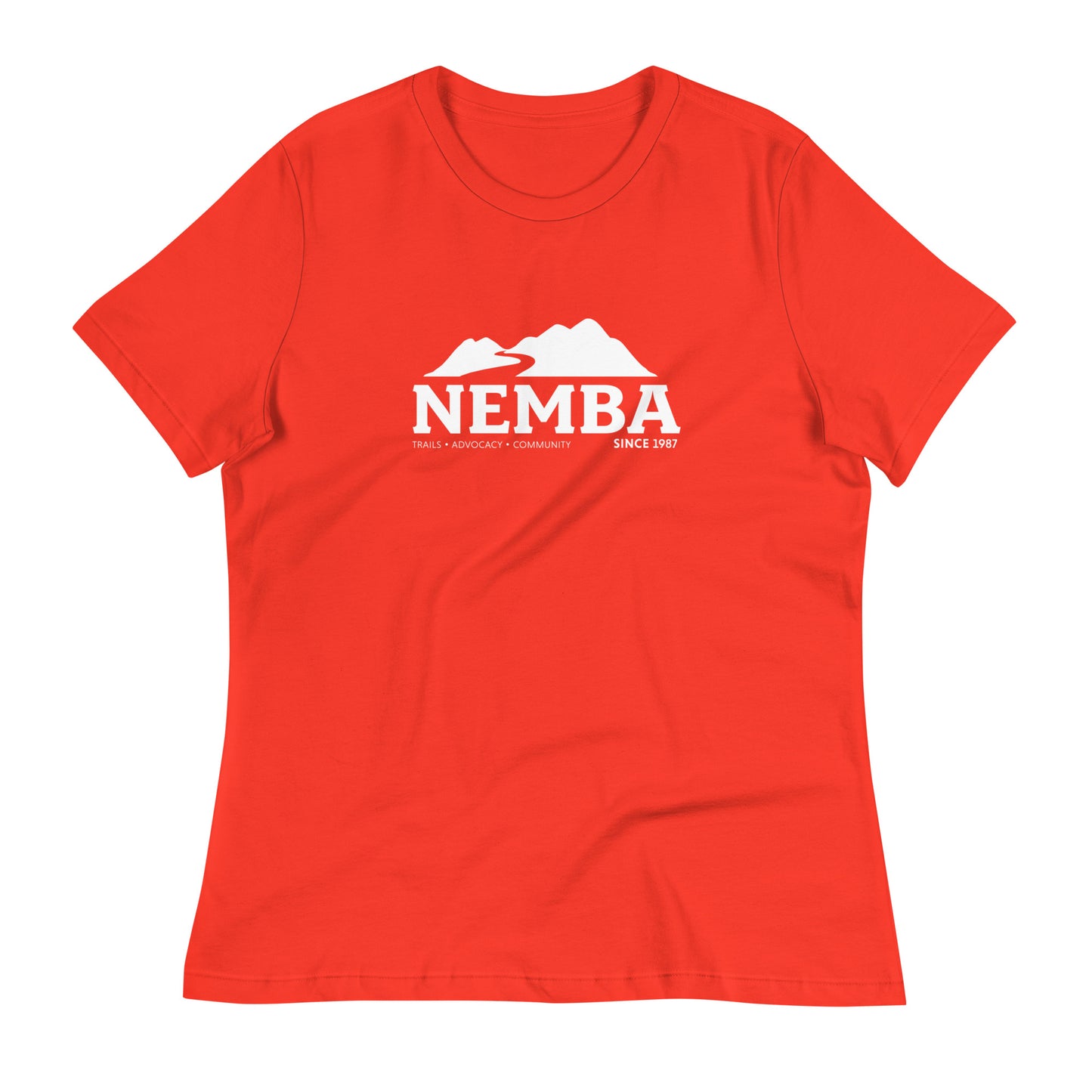 Women's Relaxed T-Shirt, White Logo