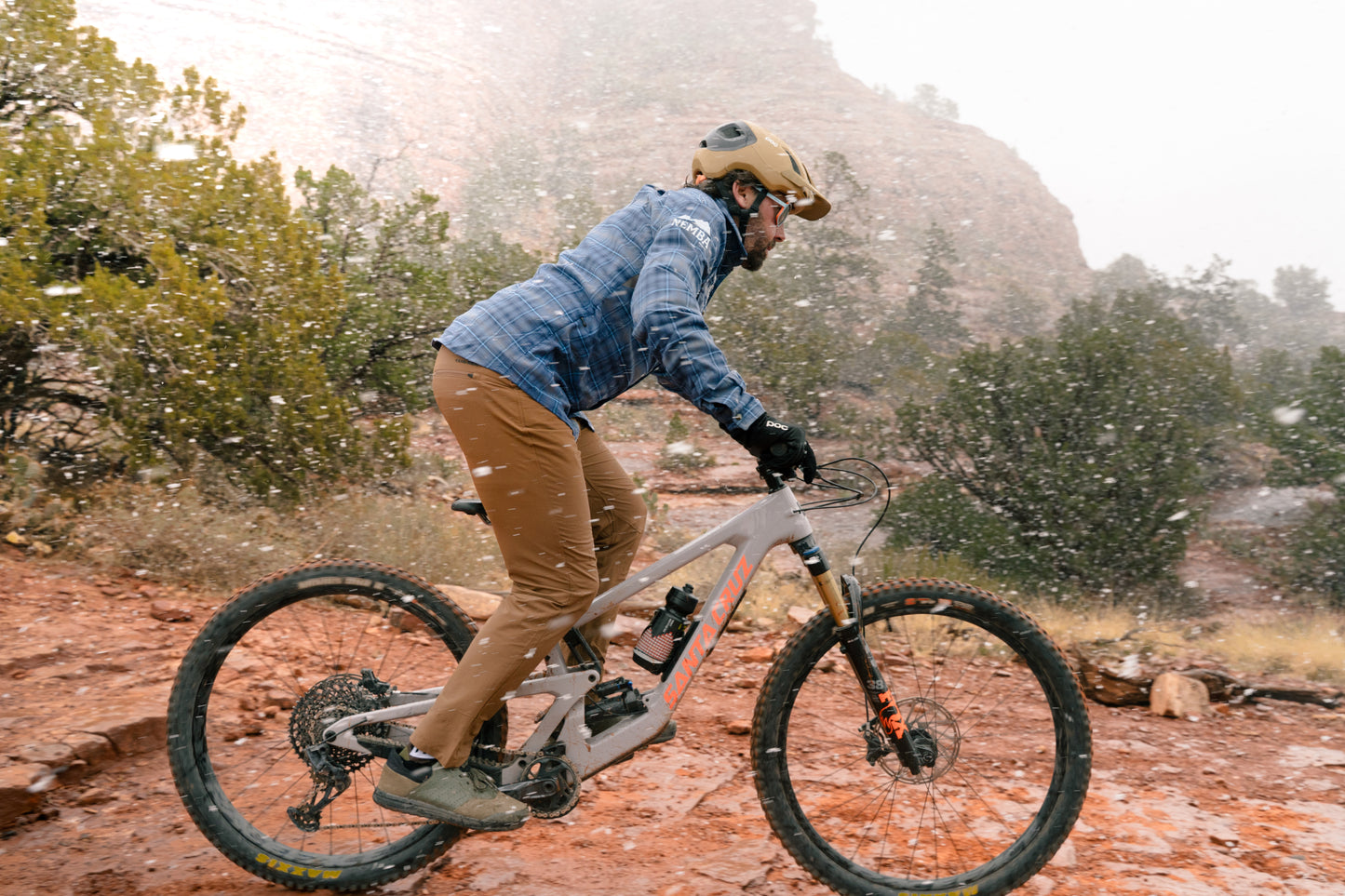 Men's Club Ride Daniel Keep Warm Stretch Riding Flannel, Vivid Blue