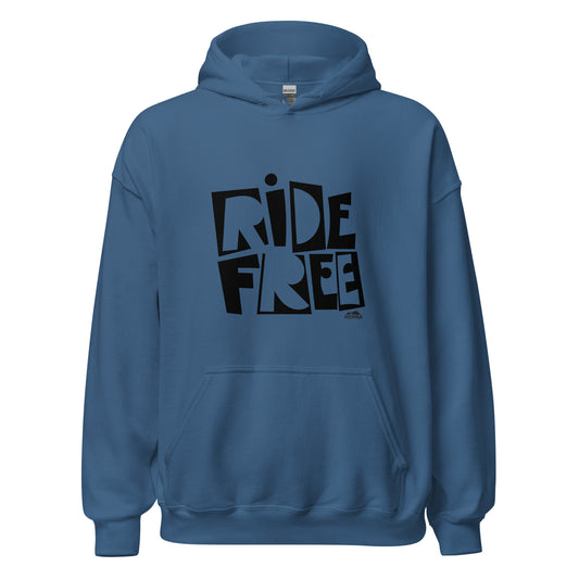 Unisex Hoodie, Black Ride Free Logo