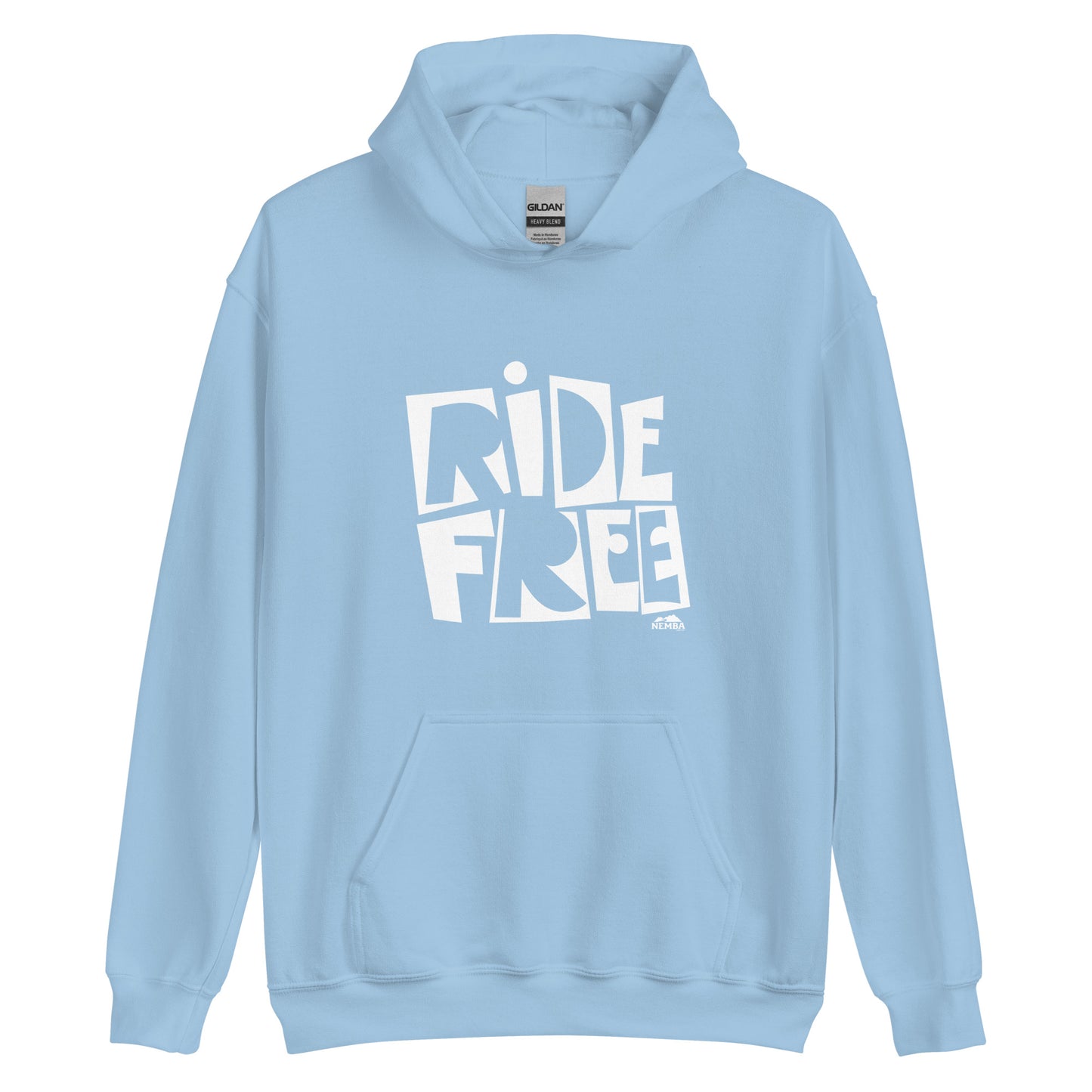 Unisex Hoodie, White Ride Free Logo