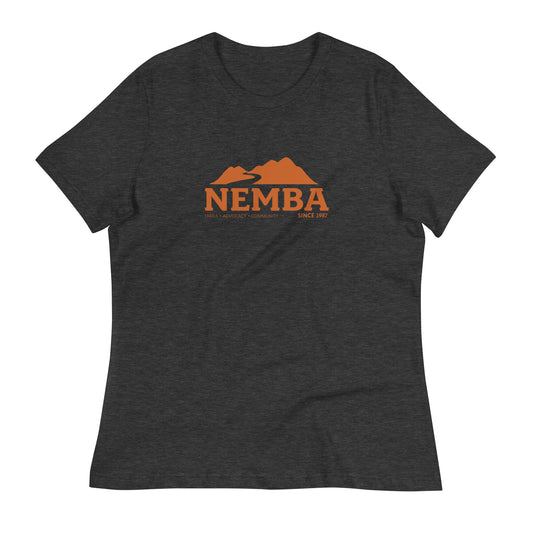 Women's Relaxed T-Shirt, Orange Logo
